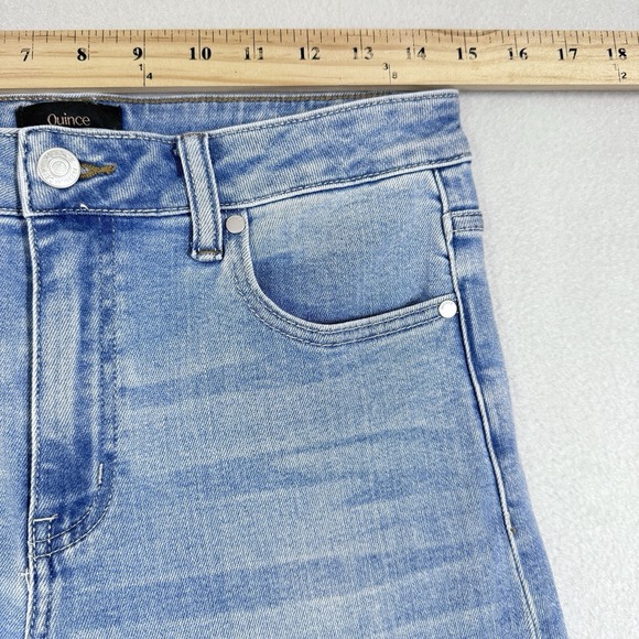 Quince Jeans Womens 29 Bella Stretch Wide Leg Frosted Blue Organic Cotton Denim - Picture 11 of 14